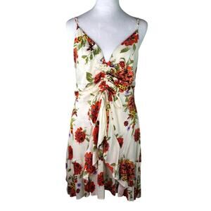 Free People Happy Heart mini dress floral Large all over print ruffle boho
